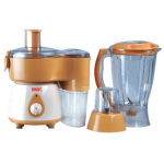 A blender and juicer with a glass jar, showcasing modern kitchen appliances for blending and juicing tasks.