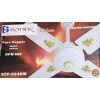 A stylish white ceiling fan adorned with gold trim, enhancing the aesthetic appeal of the living space.