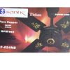 A modern brown ceiling fan with luxurious gold trim, perfect for complementing contemporary interior designs.
