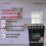 Sonik Standing Gas Cooker 4 Burner SSG E50A